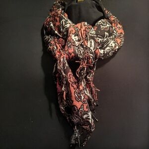 H&M Black and Pink Patterned Scarf